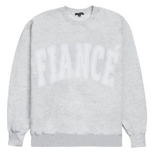 The Bar Fiancé Varsity Sweatshirt in Heather Grey